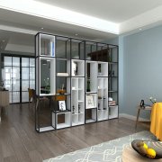 創(chuàng)意展柜。鐵木結(jié)合展柜