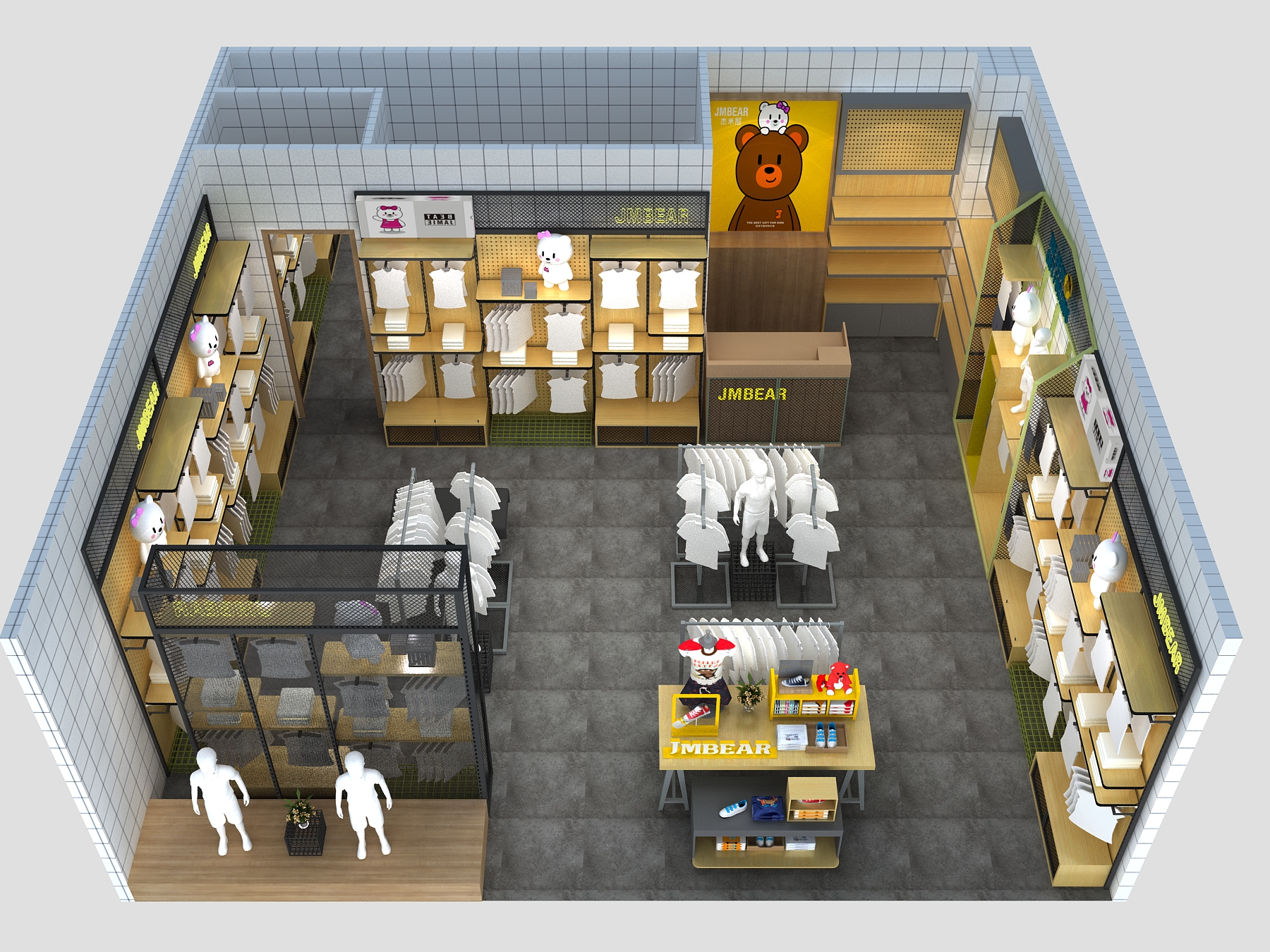 杰米熊童裝展柜，童裝展柜廠